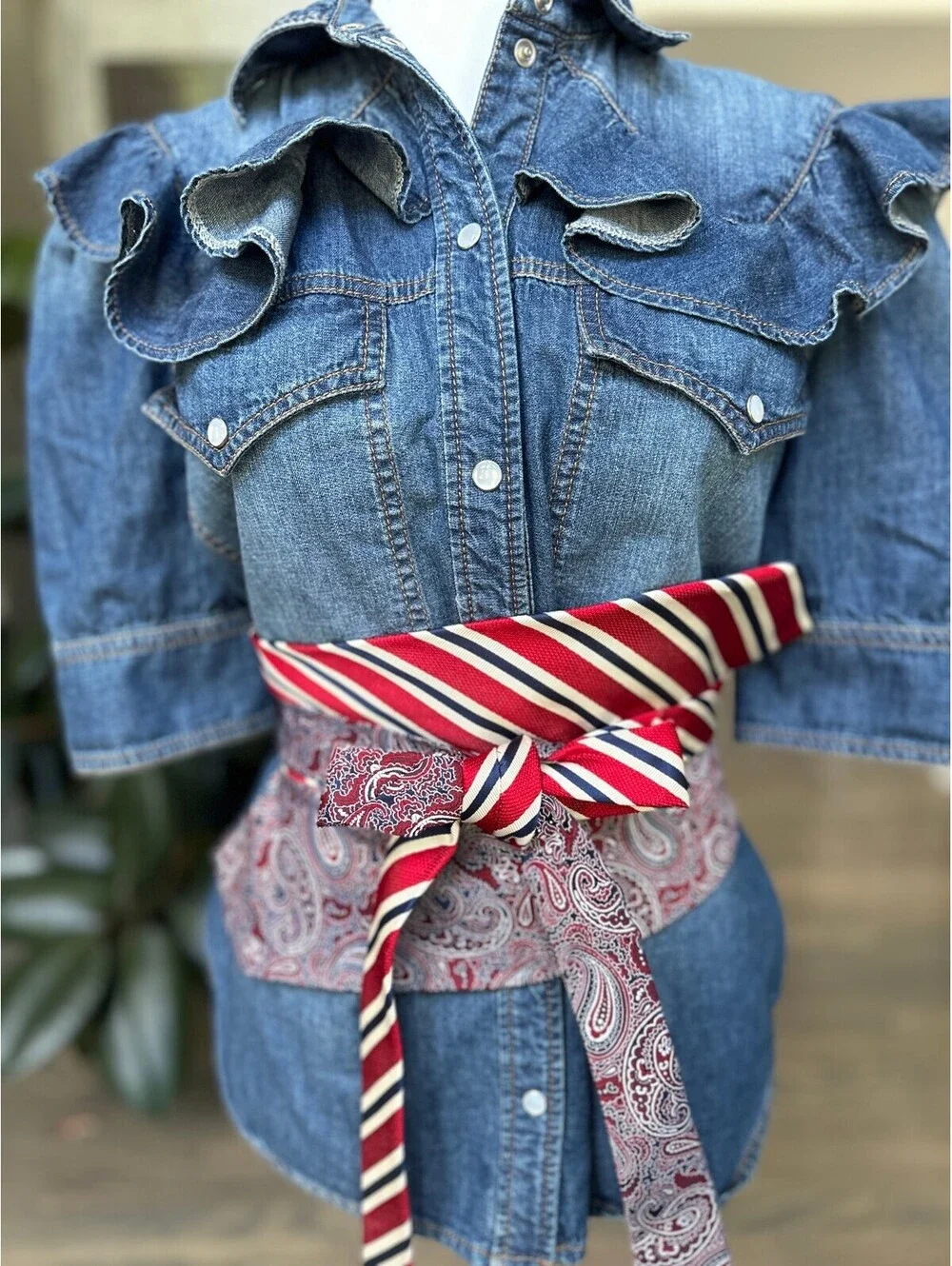 Upcycled Silk Obi Belt | Corset Wrap Style | OOAK | OS